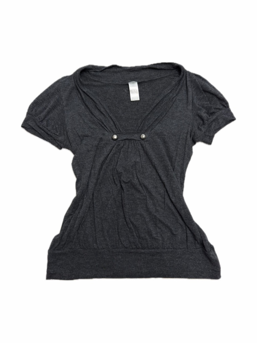 Gray puff sleeve top